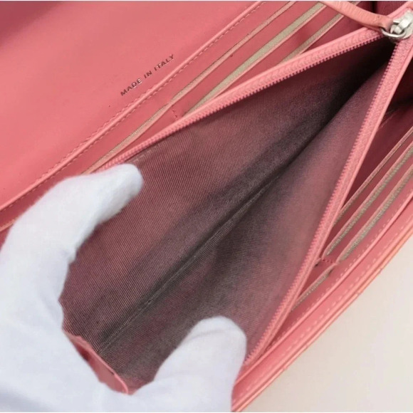 Chanel Quilted Patent leather Wallet, Pink/Orange - Picture 7 of 12